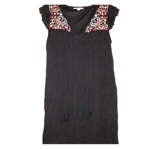 Black dress with embroidery